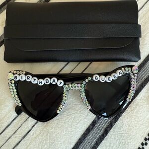 Source Unknown Black Rhinestone Sunglasses